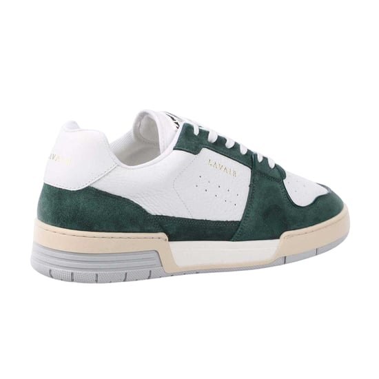 Lavair Mens Vadum Grain Leather Trainers (White/Green) - Image 2