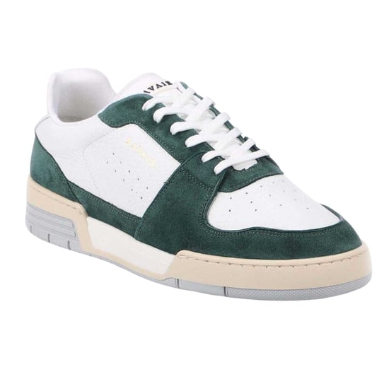 Lavair Mens Vadum Grain Leather Trainers (White/Green) - Image 4