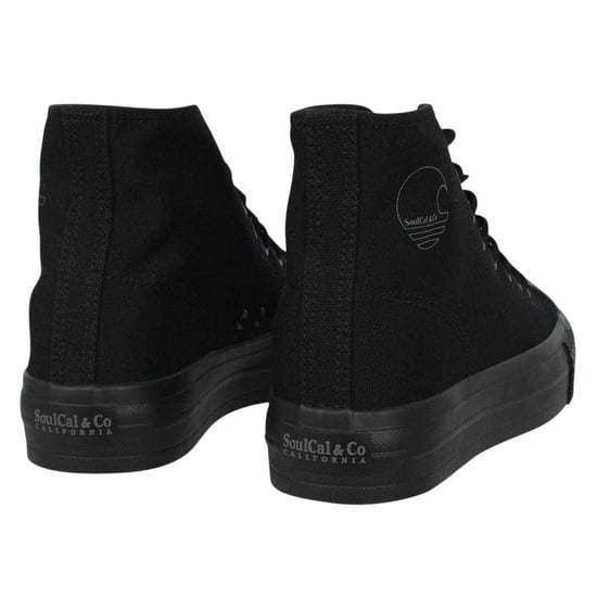 SoulCal Womens/Ladies Canvas High-top Platform High Top Trainers (Black) - Image 2