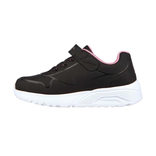 Skechers Girls Street Uno Lite Perforated Trainers (Black/Pink) - Image 2