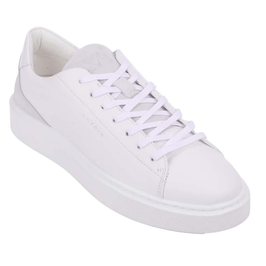 Lavair Heren Luna Logo Leren Trainers (Wit/Grijs) - Image 2