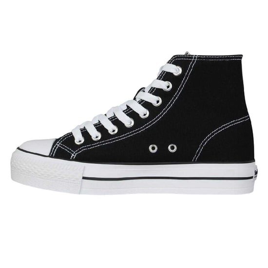 SoulCal Womens/Ladies Canvas High-top Platform High Top Trainers (Black/White) - Image 3