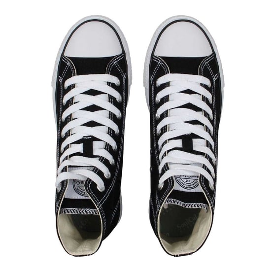 SoulCal Womens/Ladies Canvas High-top Platform High Top Trainers (Black/White) - Image 4