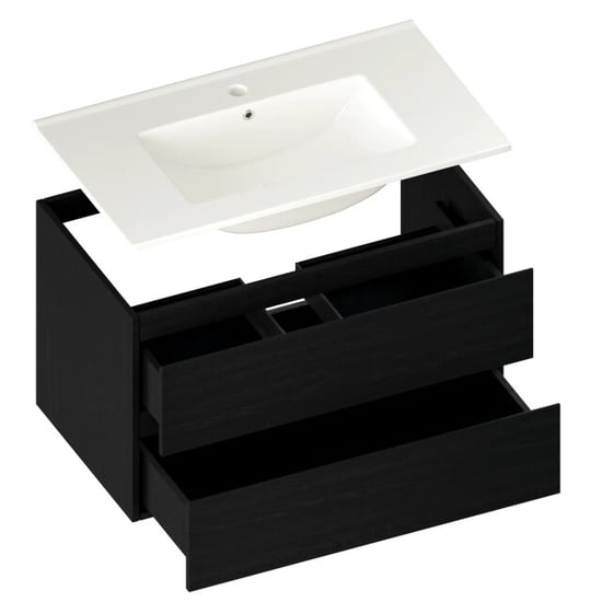 Mirlux Badkamermeubel luma 80 cm eiken witte wastafel - Image 4