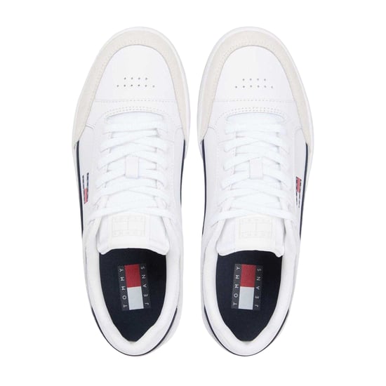 Tommy Jeans Heren Leren Cupsole Trainers (Wit) - Image 3