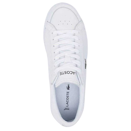 Lacoste Lederen platte sportschoenen voor dames (Wit) - Image 2