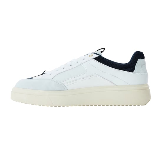 Steve Madden Mens Orlando Leather Trainers (White/Navy) - Image 2
