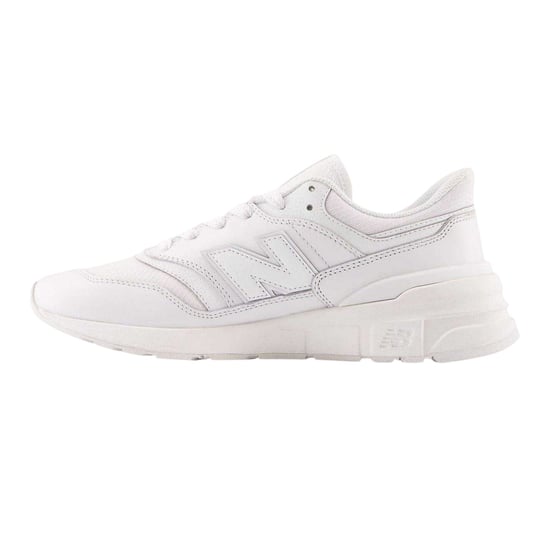 New Balance Mens 977r Leather Flat Trainers (White) - Image 2