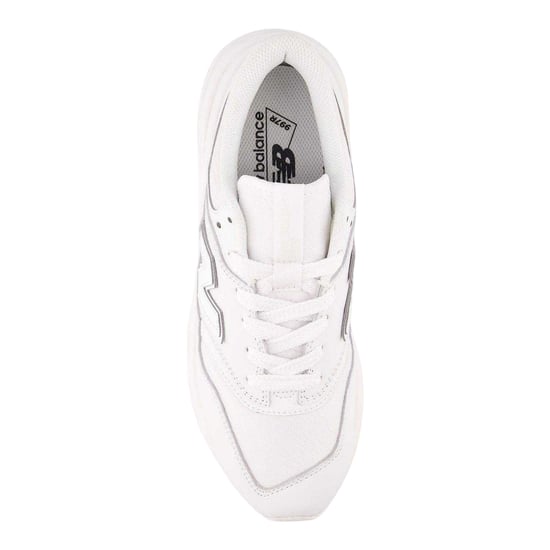 New Balance Mens 977r Leather Flat Trainers (White) - Image 3