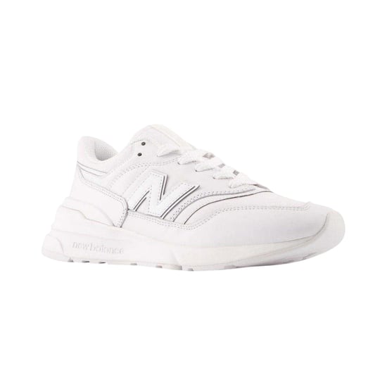 New Balance Mens 977r Leather Flat Trainers (White) - Image 5