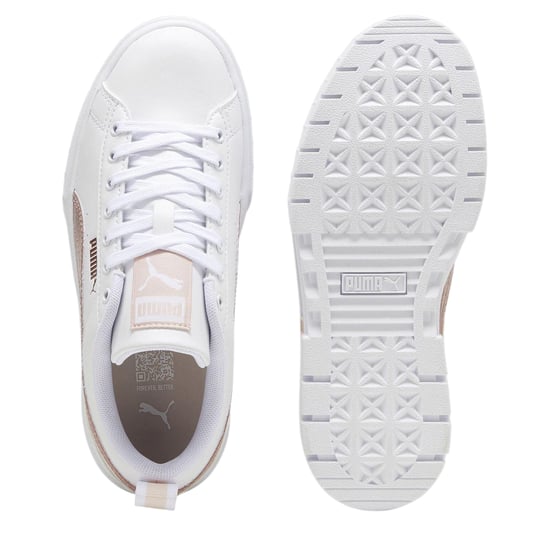 Puma Dames Mayze Leer Platform Sneakers (Wit/Glitter Wit) - Image 4