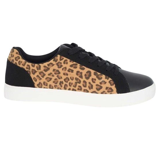 Brave Soul Mens Leopard Print Trainers (Black/Leopard) - Image 1