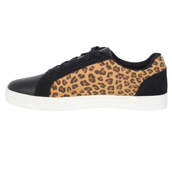 Brave Soul Mens Leopard Print Trainers (Black/Leopard) - Image 2