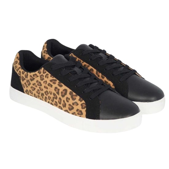 Brave Soul Mens Leopard Print Trainers (Black/Leopard) - Image 3