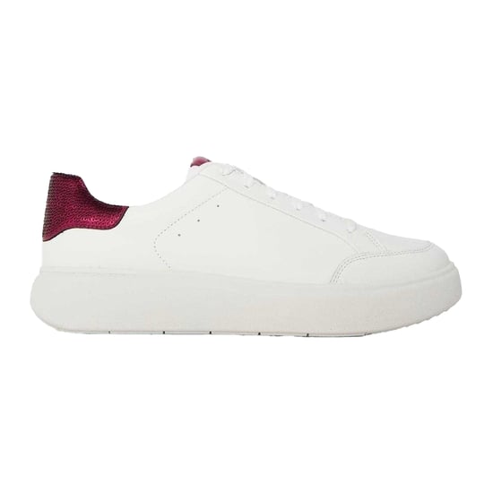 FitFlop Dames-sneakers met pailletten en platte zool (Wit/Robijnrood) - Image 1