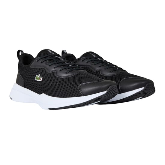 Lacoste Heren Neo Runbase Leren Sportschoenen (Zwart/Wit) - Image 4