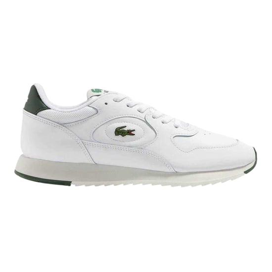 Lacoste Heren Linetrack Leren Hardloopschoenen (Wit/Groen) - Image 1