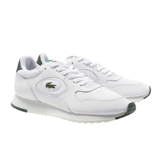 Lacoste Heren Linetrack Leren Hardloopschoenen (Wit/Groen) - Image 3