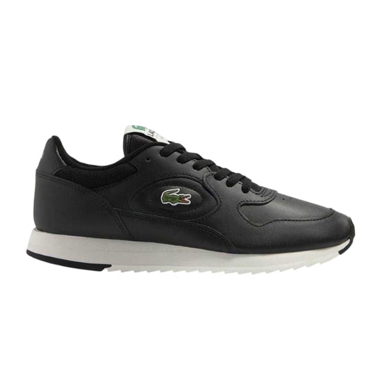 Lacoste Heren Linetrack Leren Hardloopschoenen (Zwart/Off White) - Image 1