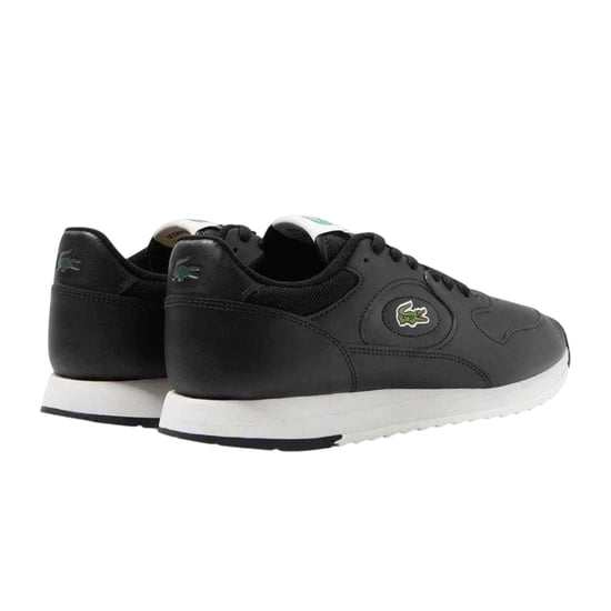 Lacoste Heren Linetrack Leren Hardloopschoenen (Zwart/Off White) - Image 2