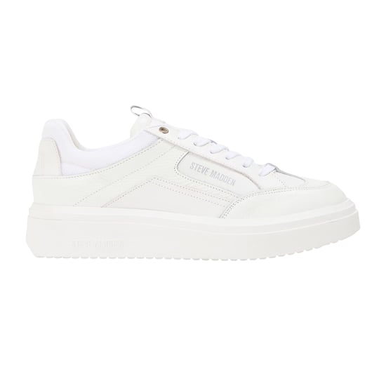 Steve Madden Mens Orlando Leather Trainers (White) - Image 1
