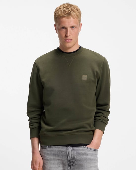 Westart Long Sleeve Logo Detail Sweatshirt in Dark Green - Image 1