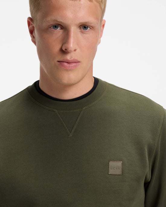 Westart Long Sleeve Logo Detail Sweatshirt in Dark Green - Image 3