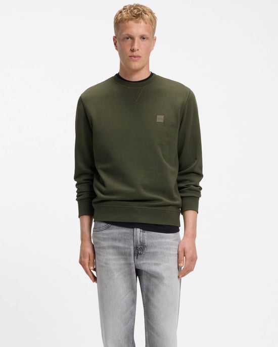 Westart Long Sleeve Logo Detail Sweatshirt in Dark Green - Image 4