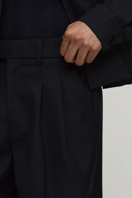 Pleat Front Wide Leg Suit Trousers - Image 2