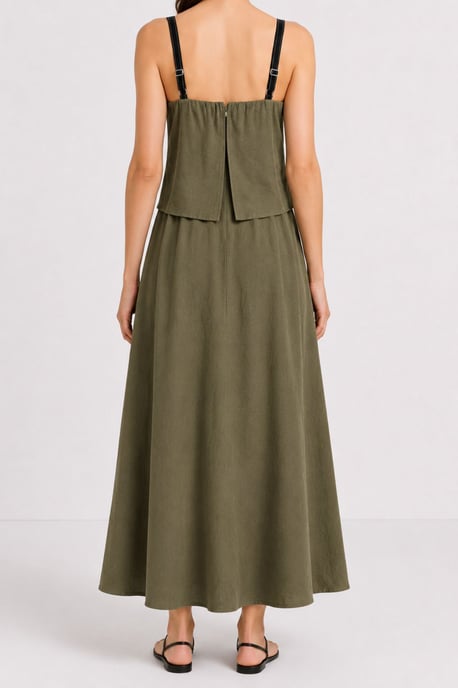 Sleeveless A-line Maxi Dress With Square Neckline - Image 5