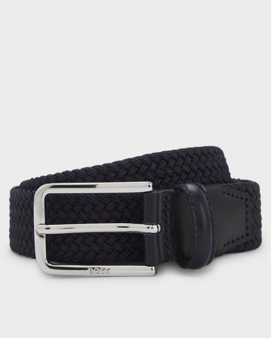 Clorio Logo Detail Belt in Dark Grey - Image 1