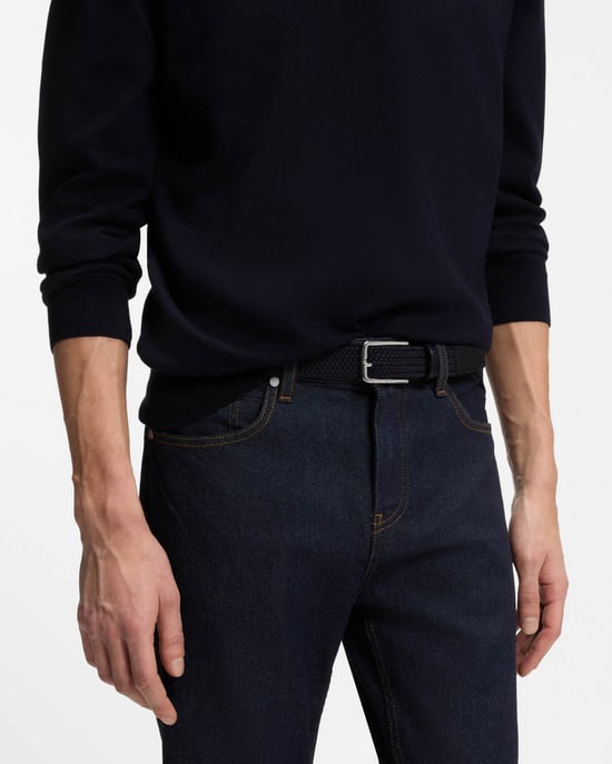 Clorio Logo Detail Belt in Dark Grey - Image 2