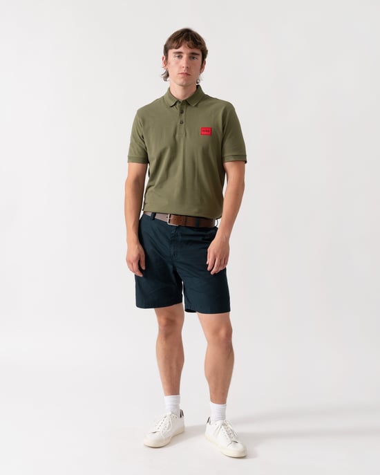 Slim Fit Short Sleeve Logo Detail Polo Shirt in Dark Green - Image 4
