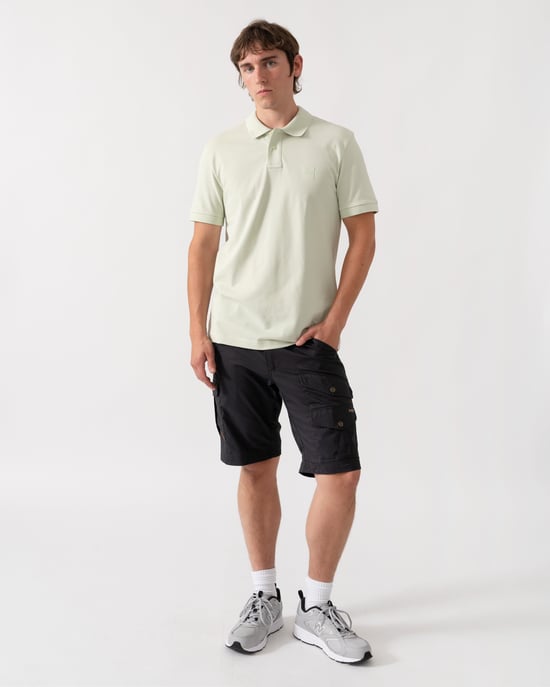 Short Sleeve Logo Detail Polo Shirt in Pale Green - Image 4