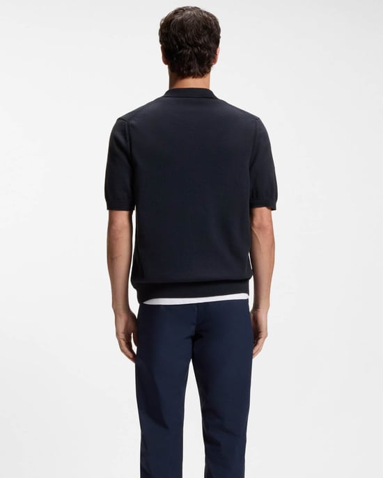 Asac_P Short Sleeve Short Sleeve Polo Shirt in Dark Blue - Image 2