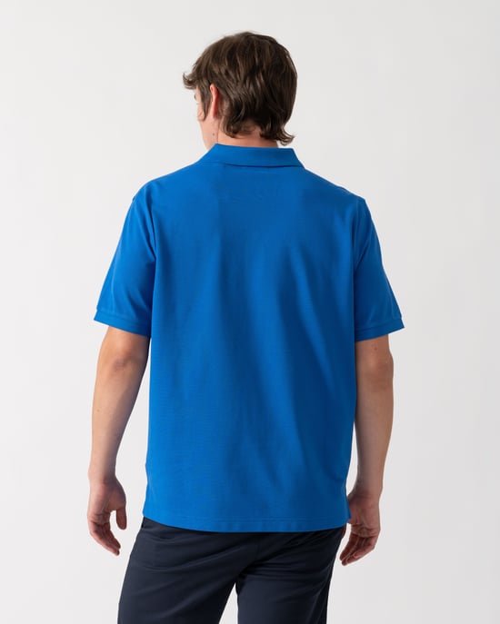 Regular Fit Short Sleeve Regular Fit Pique Polo in Blue - Image 2