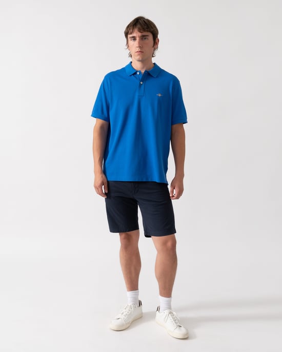 Regular Fit Short Sleeve Regular Fit Pique Polo in Blue - Image 4