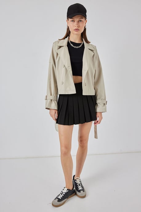 Kort bälte Trench Coat - Image 2
