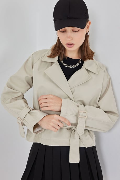Kort bälte Trench Coat - Image 4