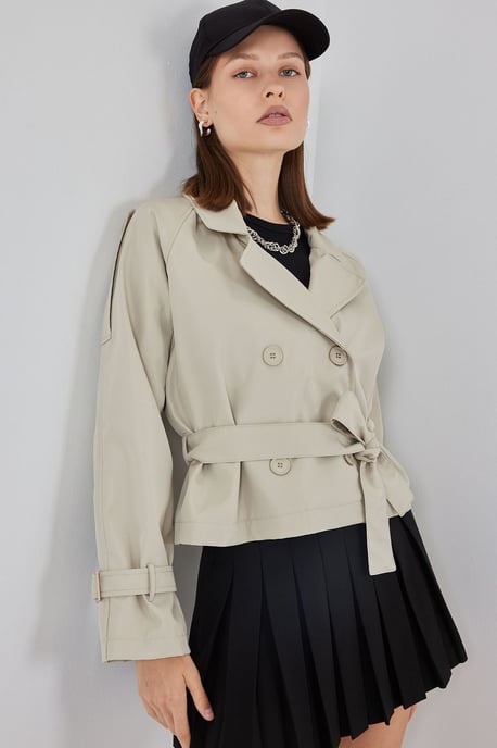 Kort bälte Trench Coat - Image 5