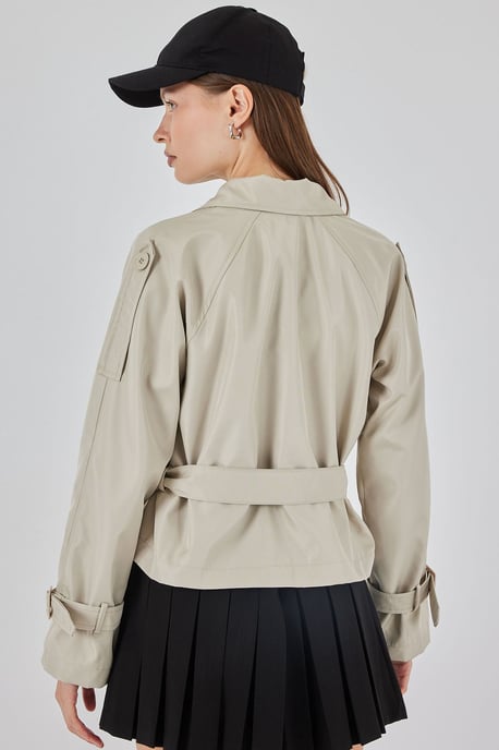 Kort bälte Trench Coat - Image 6