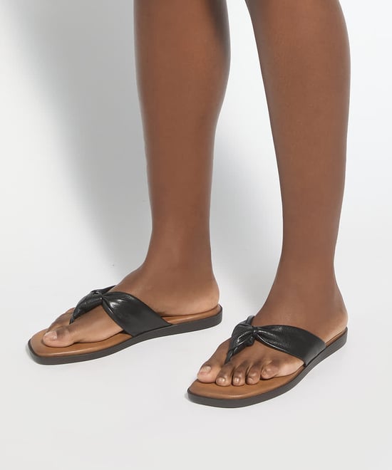 Dune Ladies Looks - Leather Toe Post Flip Flop Sandals - Image 3