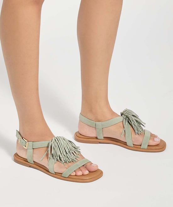 Dune Ladies Lysia - Suede Tasselled Sandals - Image 3