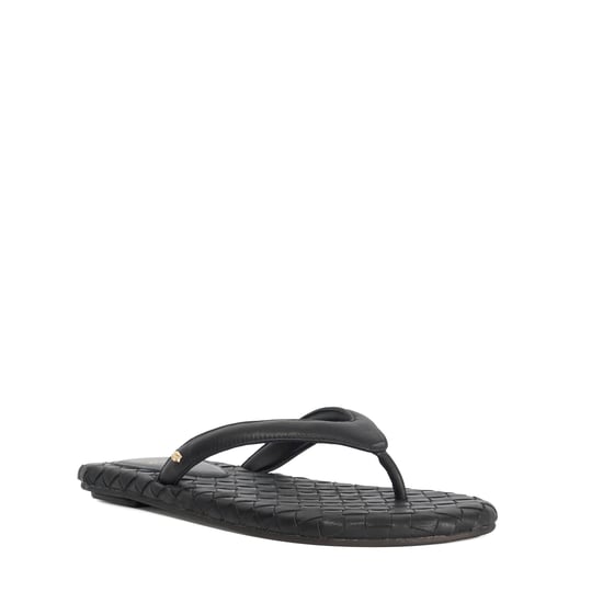 Dune Ladies Lunare - Leather Woven Thong Sandals - Image 1
