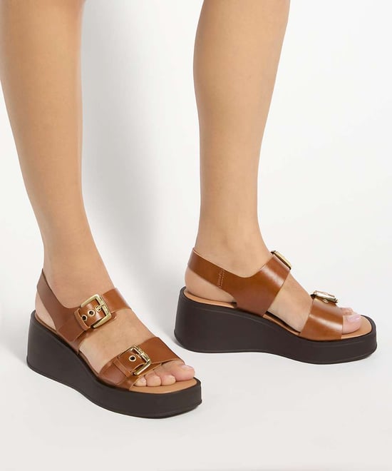 Dune Ladies Karola - Wedge Double Buckle Sandals - Image 3
