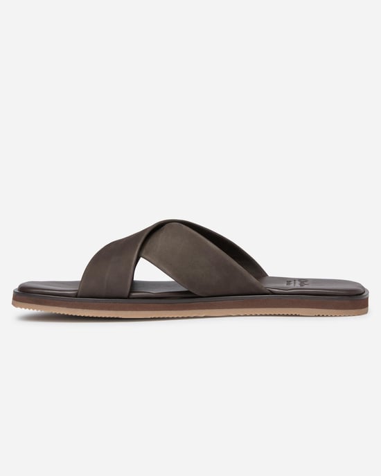 Chesil Logo Detail Sandals in Dark Brown - Image 5