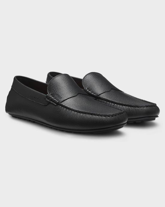 Noel Logo Detail Loafers in Black - Image 1