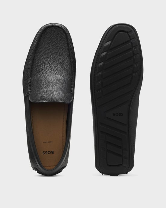 Noel Logo Detail Loafers in Black - Image 4