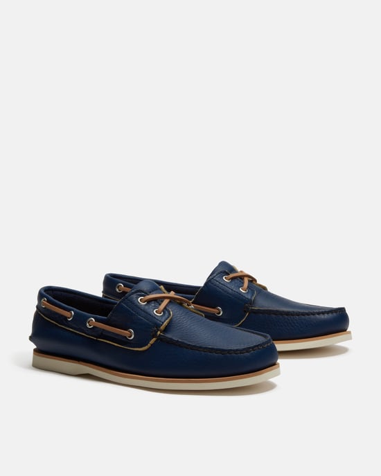Boat Shoe in Dark Blue - Image 1