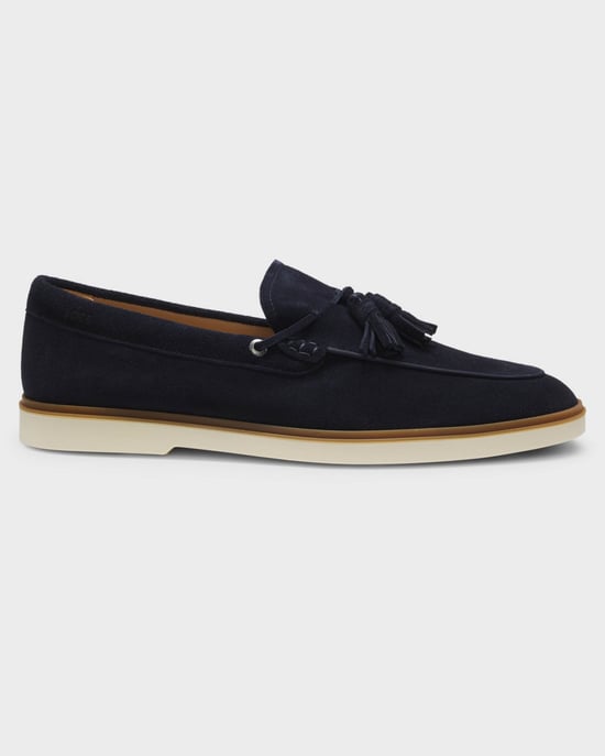 Hedley Loafers Logo Detail Loafers in Dark Blue - Image 2